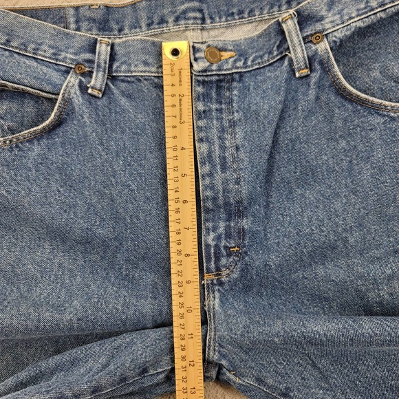 Wrangler Jeans Mens 38x29 Blue Denim Straight Leg Medium‎ Wash Cowboy Mid Rise - Picture 14 of 14